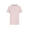 Moncler Nude Cotton T-shirt With Embroidered Logo In Beige