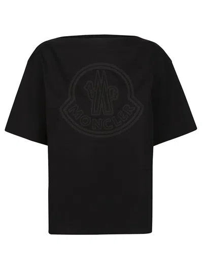 Moncler Logo-patch Cotton T-shirt In Black