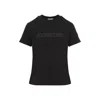 Moncler Logo Embellished Crewneck T-shirt In Black