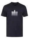 Moncler Faded Logo Cotton T-shirt In Blue