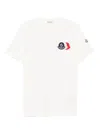 Moncler Cotton T-shirt With Ribbed Crew Neck And Signature Logo Patches In White