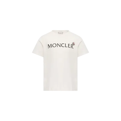 Moncler Kids' Logo Cotton T-shirt, Boys, White, Size: 4y