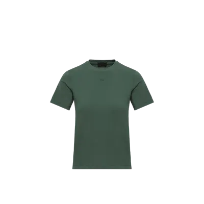 Moncler Logo Cotton Jersey T-shirt, Women, Green, Size: Xs
