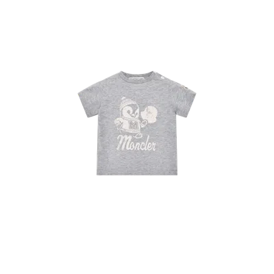 Moncler Kids' T-shirt En Jersey De Coton Stretch, Garçons, Gris, Taille: 3a In Gray