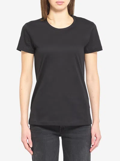 Moncler Tshirt In Jersey Di Cotone In Black