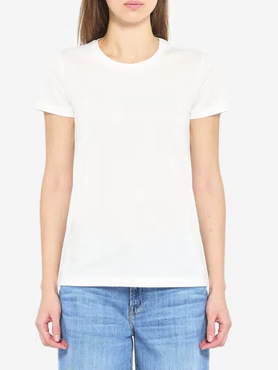 Moncler Tshirt In Jersey Di Cotone In White