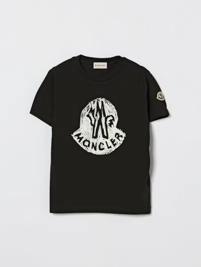 Moncler Kids' Tシャツ  ボーイ カラー ブラック In Black