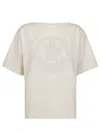 Moncler Woman T-shirt Cream Size M Cotton In White