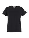 Moncler Women Cotton T-shirt With Tone-on-tone Embroidered Logo In Black
