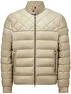Moncler Vestes De Motard Tuile À Bordure En Cuir In Neutrals