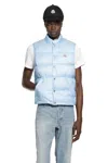 Moncler Baby Bernard Quilted Down Vest With High Collar In Blue