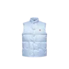 Moncler Baby Bernard Quilted Down Vest With High Collar In Blue