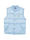 Moncler Baby Bernard Quilted Down Vest With High Collar In Black