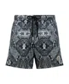 Moncler Turban Printed Swimming Trunks In Black