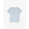 Moncler Kids' Logo-embroidered Short-sleeve Cotton T-shirt 4-10 Years Turquoi In Turquoise