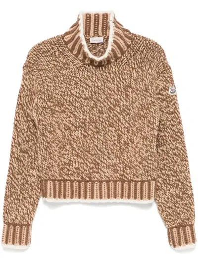 MONCLER MONCLER TURTLE NECK MÉLANGE-EFFECT SWEATER