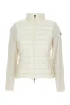 Moncler Turtleneck Cardigan Jacket With Zip Closure In White