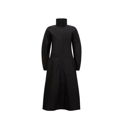 Moncler Turtleneck Cotton Midi Dress Black