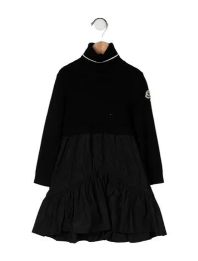 Pre-owned Moncler Babies' Turtleneck Long Sleeve Sweater Dress In Black