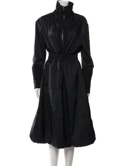 Pre-owned Moncler Turtleneck Midi Length Dress In Blue