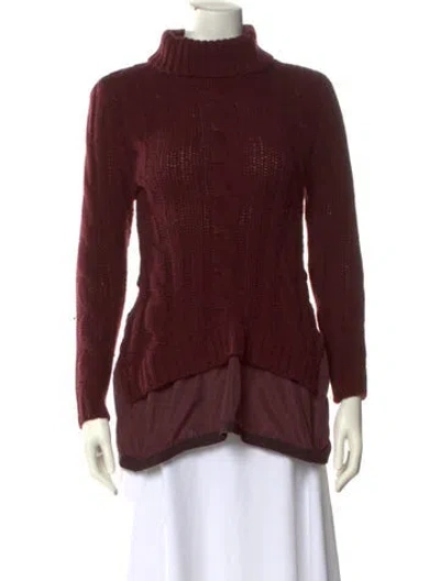 Pre-owned Moncler Turtleneck Sweater In Burgundy