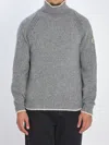 Moncler Turtleneck Sweater In Wool And Alpaca In Gray