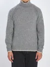 Moncler Turtleneck Sweater In Wool And Alpaca In Gray