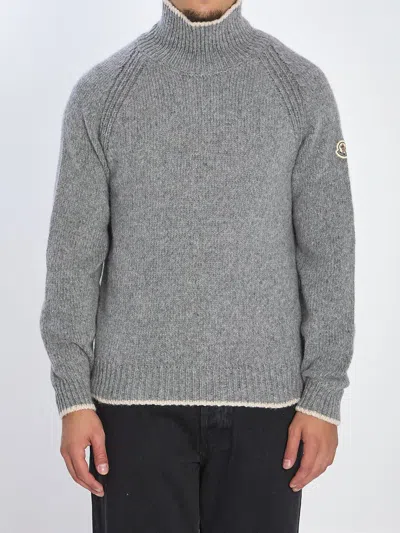 MONCLER TURTLENECK SWEATER IN WOOL AND ALPACA