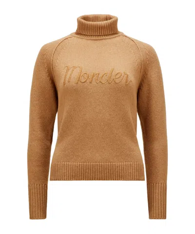 Moncler Turtleneck Sweater In Nude