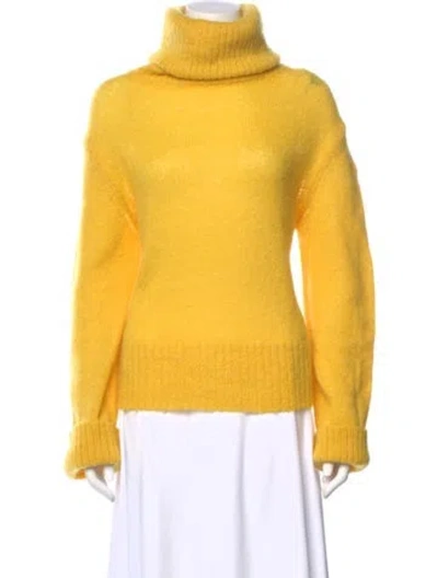 Pre-owned Moncler Turtleneck Sweater In Yellow