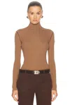 Moncler Ribbed Wool And Cashmere-blend Top In Beige