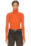 Moncler Virgin Wool Turtleneck Sweater In Orange