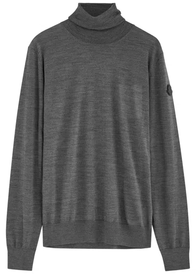 Moncler Turtleneck Wool Jumper In Grey