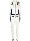 Moncler White Padded Hooded Ski Jumpsuit In White