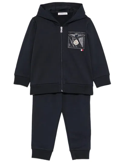 Moncler Kids' Tuta Felpa E Pantalone In Black