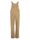 Moncler Tuta Gabardine Dungarees In Neutrals