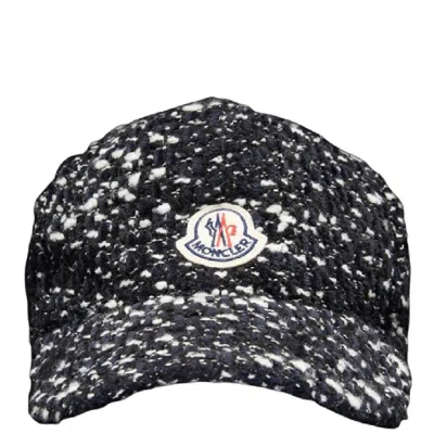 Moncler Tweed Baseball Cap In Black