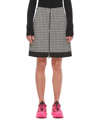 Moncler Black Tweed Mini Skirt In Multi