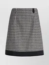 Moncler Tweed Mini Skirt Houndstooth Pattern