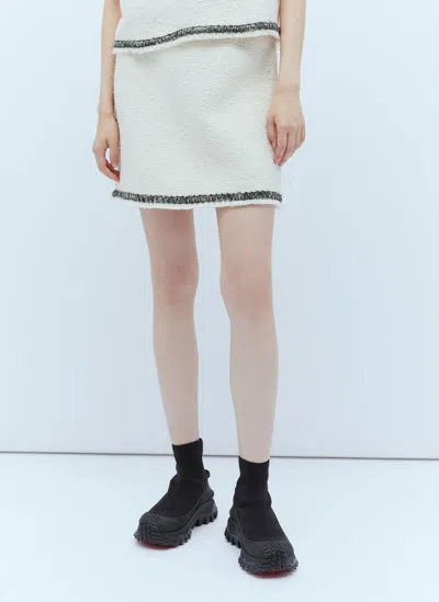Moncler Tweed Mini Skirt In White
