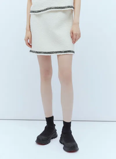 Moncler Tweed Mini Skirt White In Cream