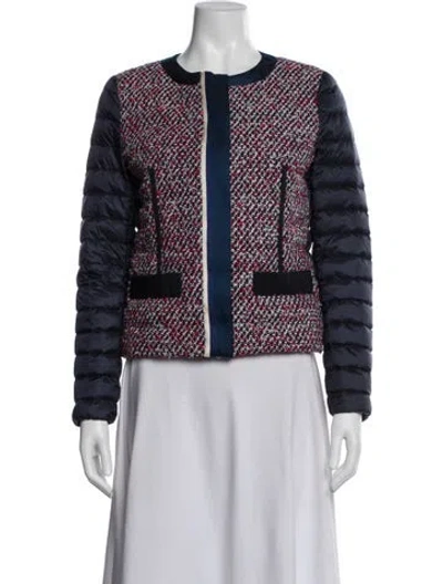 Pre-owned Moncler Tweed Pattern Evening Jacket In Red