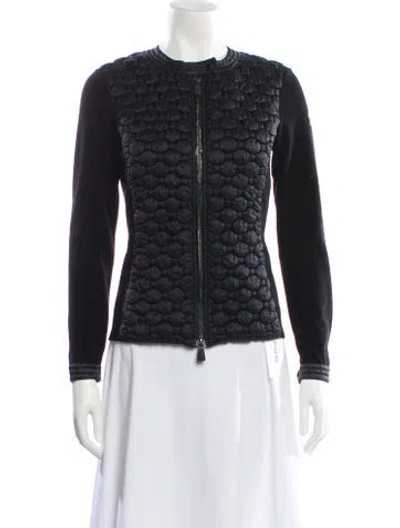 Pre-owned Moncler Tweed Pattern Jacket In Black