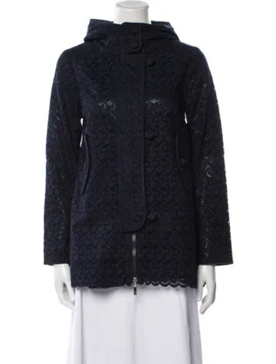 Pre-owned Moncler Tweed Pattern Jacket In Blue