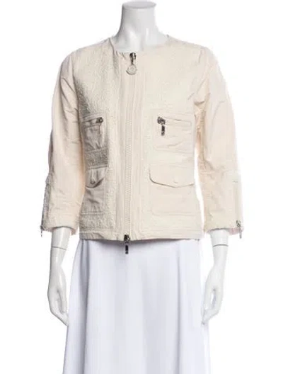 Pre-owned Moncler Tweed Pattern Jacket In Neutral