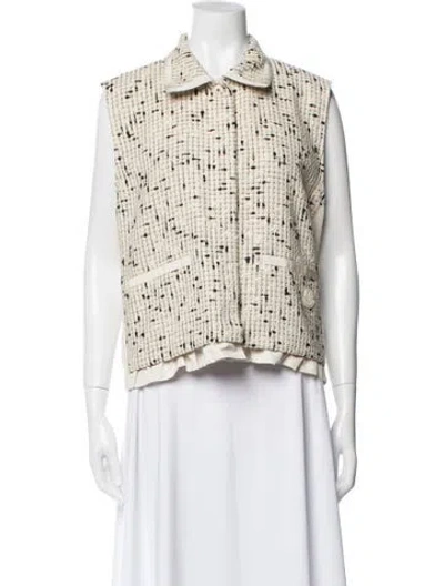 Pre-owned Moncler Tweed Pattern Vest In Neutral