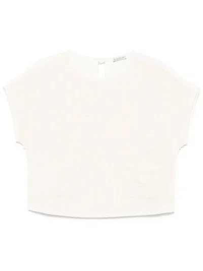 Moncler Tweed T-shirt In Neutrals