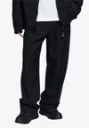 Moncler Twill Loose-fit Track Pants In Black