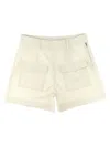 Moncler Twill Shorts In White