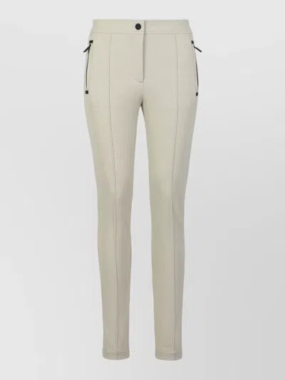 Moncler Twill Trousers Elasticated Waistband Ski Leisure In White